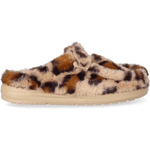 HEYDUDE Pantoffels Dames Wendy Slipper Leo Fur Bruin  Imitatievacht