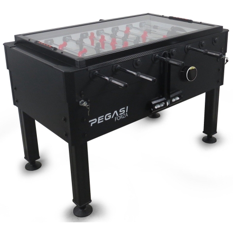 Voetbaltafel Pegasi | Forza Premium Black | Glasplaat | Cashless