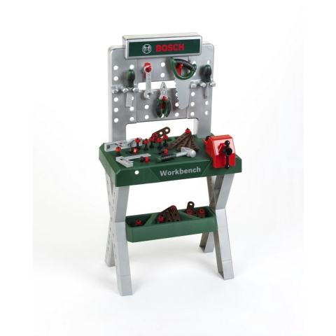 Bosch Mini Werkbank - Speelgoed - Donkergroen/Zilver - Bosch Mini - OneSize - Speelgoed