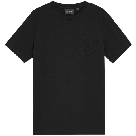Lyle & Scott T-Shirt - Reliëf Eagle - Jet Black - Lyle & Scott - 9-10 jaar (134-140) - T-Shirts