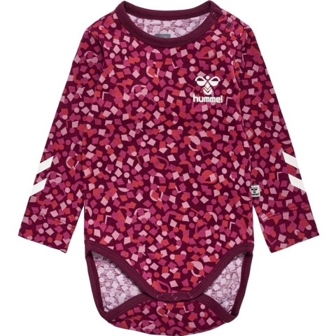 Hummel Romper l/s - HmlConfetti - Windsor Wine - Hummel - 1½ jaar (86) - Romper L/S