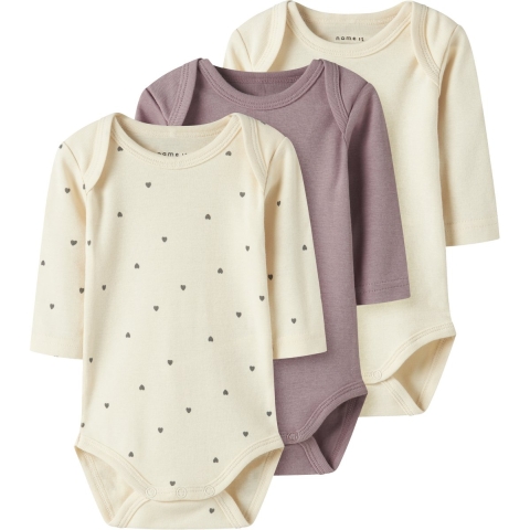 Name It Romper l/s - 3-pack - NbfBody - Summer Waar - Name It - 56 - Romper L/S