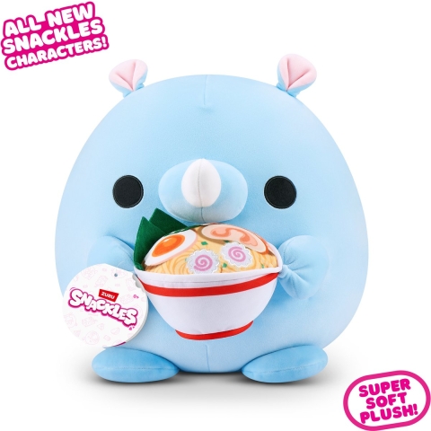 Snackles Knuffel - 35 cm - Humphrey de Neushoorn m. Ramen - SNACKLES - OneSize - Knuffel