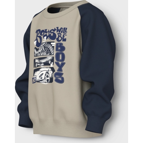 Name It Sweatshirt - NmmVildar - IJsland Fossiel/Boys - Name It - 3 jaar (98) - Sweatshirt