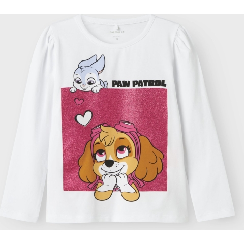 Name It Blouse - Noos - NmfJoana - Paw Patrol - Bright White - Name It - 2 jaar (92) - Shirts