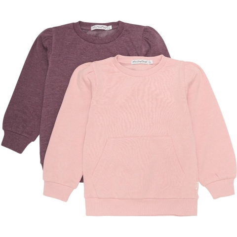 Minymo Sweatshirt - 2-pack - Misty Rose - Minymo - 10 jaar (140) - Sweatshirt