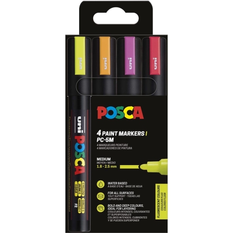 Posca Markers - PC-5M - 4 st. - Neon - Posca - OneSize - Marker