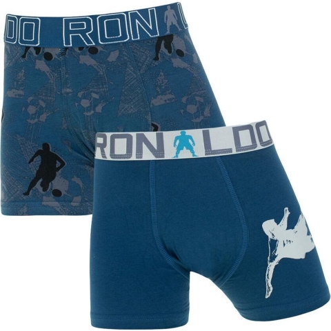 CR7 Boxershorts - 2-pack - Blauw m. Print - JBS - 10-12 jaar (140-152) - Boxershorts