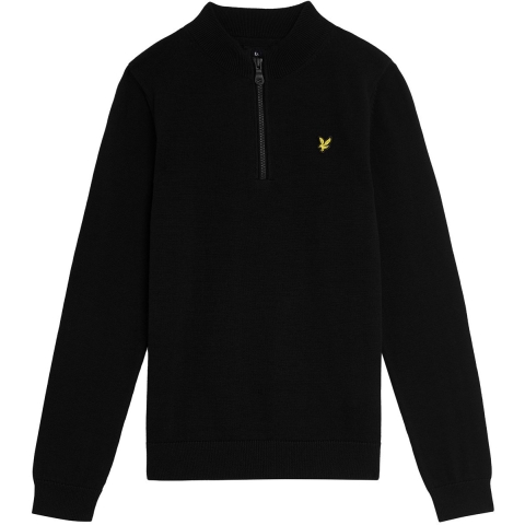Lyle & Scott Blouse m. Rits - Gebreid - Jet Black - Lyle & Scott - 9-10 jaar (134-140) - Shirts