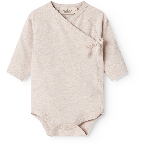 MarMar Romper l/s - Belita - Noos - Lichtbeige melange - MarMar - 50 - Romper L/S