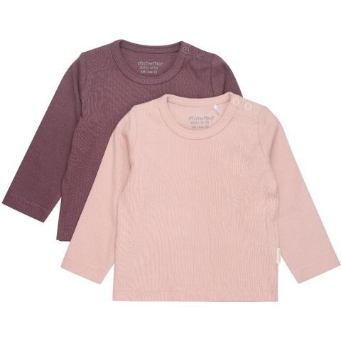 Minymo Blouse - 2-pack - Misty Rose - Minymo - 62 - Shirts
