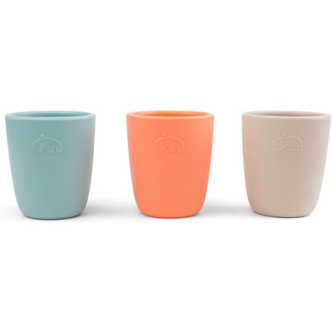 Done by Deer Bekers - Siliconen - 3-pack - Coral/Zand/Blue - Done by Deer - OneSize - Beker
