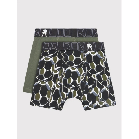 CR7 Boxershorts - 2-pack - Zwart/Legergroen - JBS - 10-12 jaar (140-152) - Boxershorts