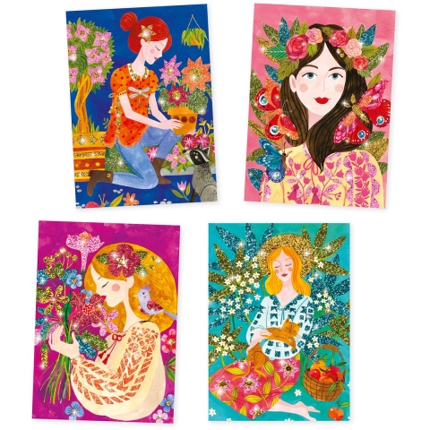 Djeco Glitterbord - Bloemige geur - Djeco - OneSize - Creatieve Speelset
