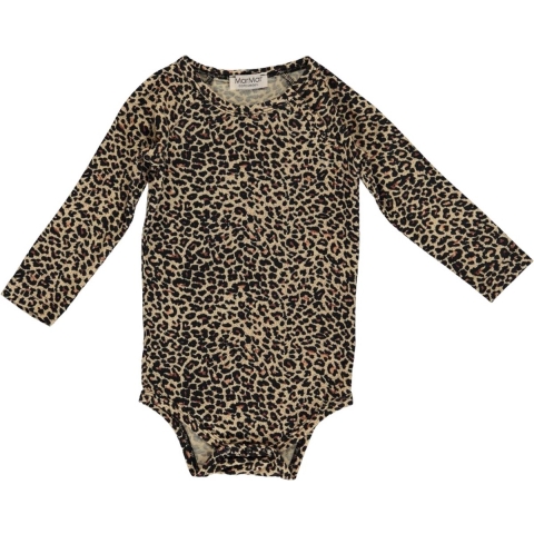 MarMar Romper - l/s - Bruin Luipaardprint - MarMar - 56 - Romper L/S