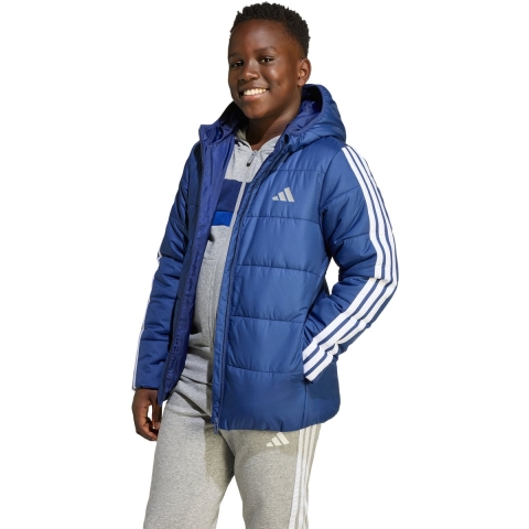 adidas Performance Gevoerde Jas - J Ess 3S - Dkblue/White - adidas Performance - 14 jaar (164) - Donsjassen
