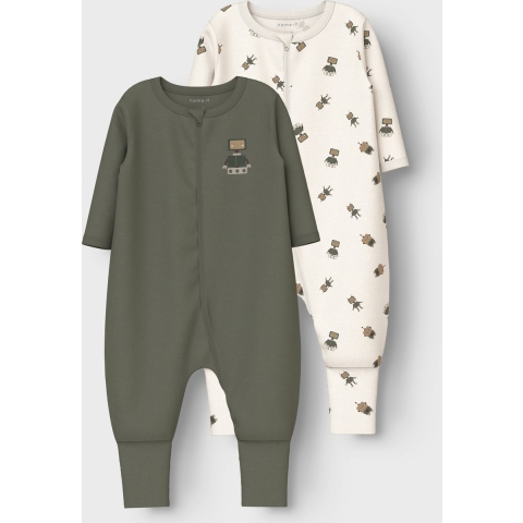 Name It Pyjamapak - Noos - NbmNightsuit - 2-pack - Jet Stroom - Name It - 74 - Pyjamapak