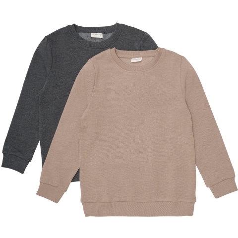 Minymo Sweatshirt - 2-pack - Fossiel - Minymo - 2 jaar (92) - Sweatshirt