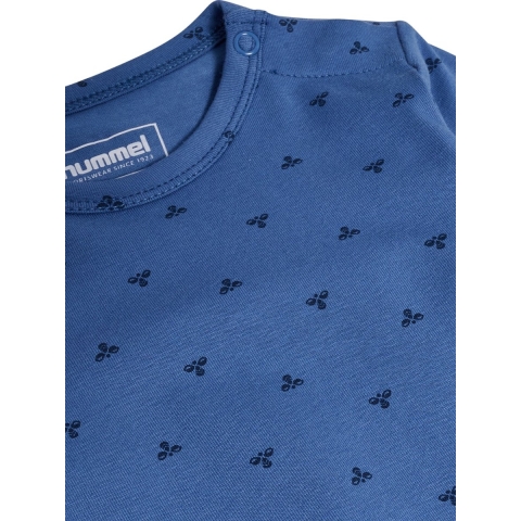 Hummel Romper l/s - HmlMini Bee - Nederlands Blue m. Logo - Hummel - 62 - Romper L/S