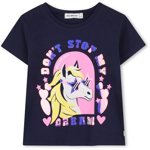 Billieblush T-Shirt - Navy m. Print - Billieblush - 8 jaar (128) - T-Shirts