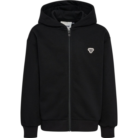 Hummel Cardigan - hmlJR Loose Rits - Zwart m. Logo - Hummel - 5-6 jaar (110-116) - Cardigan