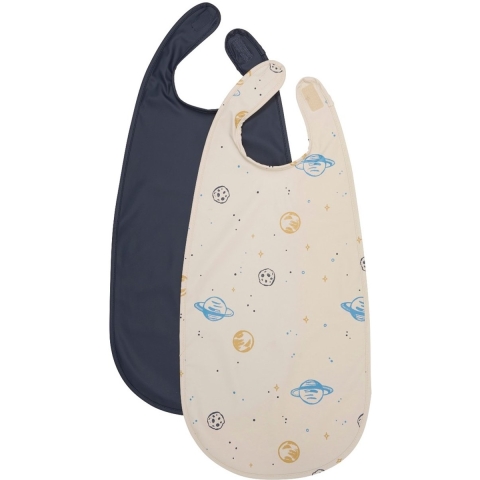 CeLaVi Slabbetjes - 2-pack - Lang - PU - Dark Navy - CeLaVi - OneSize - Slabbetjes