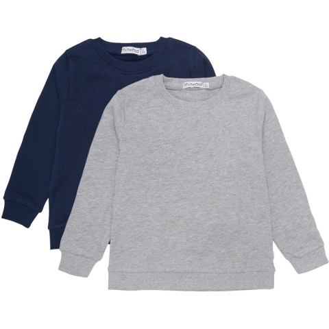 Minymo Sweatshirt - 2-pack - Grijsmelange - Minymo - 2 jaar (92) - Sweatshirt