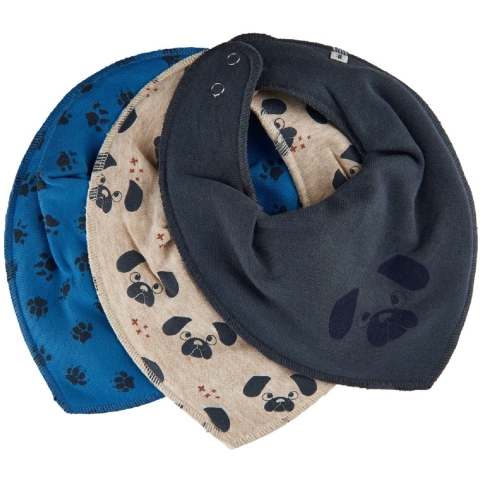 Pippi Babyslabbetje - 3-pack - Vallarta Blue - Pippi Baby - OneSize - Slabbetje