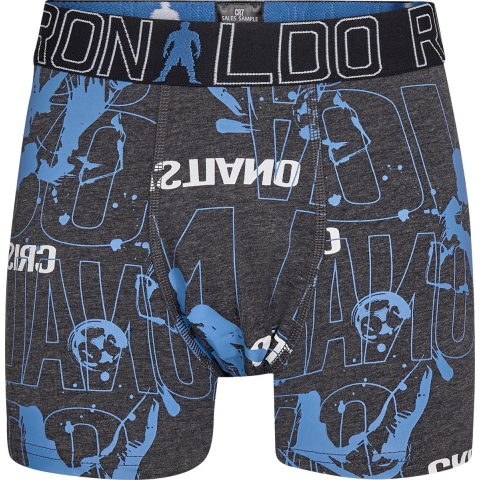 Ronaldo Boxershorts - Noos - 2-pack - Zwart/Grijs m. Blauw - JBS - 10-12 jaar (140-152) - Boxershorts