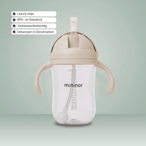 Mininor Rietjesbeker - Tritan - 330ml - Cloudy Morning - Mininor - OneSize - Drinkflessen