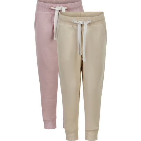 Minymo Joggingbroek - 2-pack - Violet Ice/Crème - Minymo - 6 jaar (116) - Joggingbroek