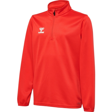 Hummel Blouse - HmlEssential halve ritssluiting - echt rood - Hummel Teamsport - 14 jaar (164) - Shirts