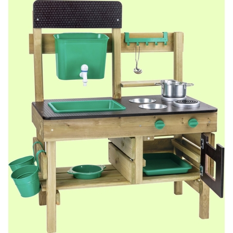 Hape Buitenkeuken m. Accessoires - Nature Fun - Hape - OneSize - Speelgoedkeuken