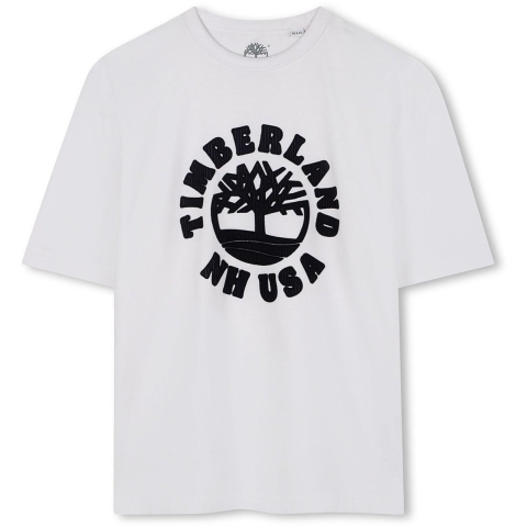 Timberland T-Shirt - Wit m. Print - Timberland - 8 jaar (128) - T-Shirts