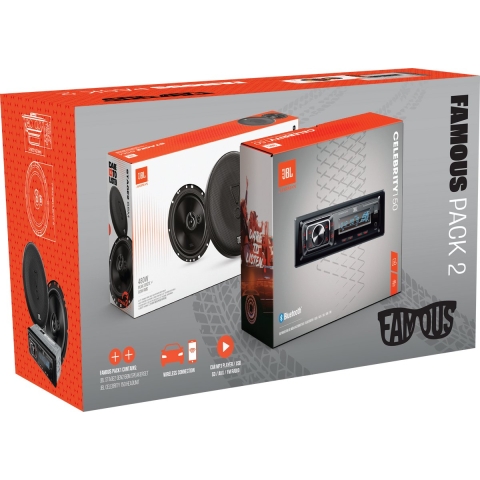 JBL Famous Pack 2 - Autoradio Celebrity 150 + Stage2 65M Autospeakers - Bluetooth USB SD FM - 480 W (2 stuks)