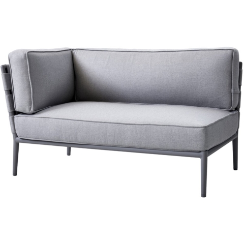 Cane-Line Conic 2-zits Loungebank Rechtermodule Lichtgrijs