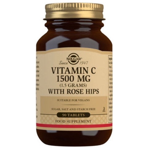 Solgar Vitamine C with Rose Hips (Rozenbottel) 1500 mg Tabletten