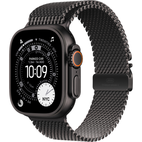 Apple Watch Ultra 3 gps + Cellular - 49mm black Titanium Case - Black Milanese Loop Small Smartwatch