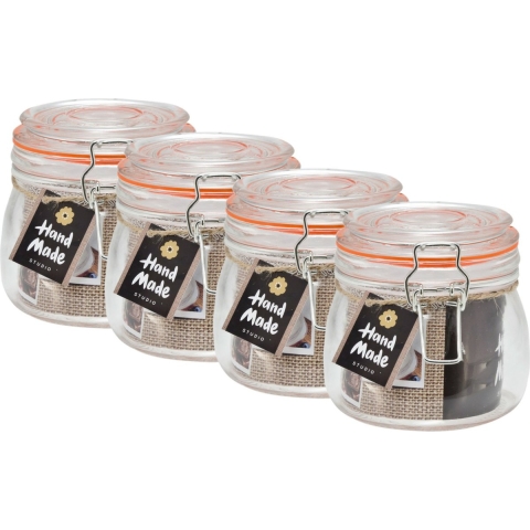 Weckpot/inmaakpot - 10x - 500 ml - glas - met beugelsluiting -