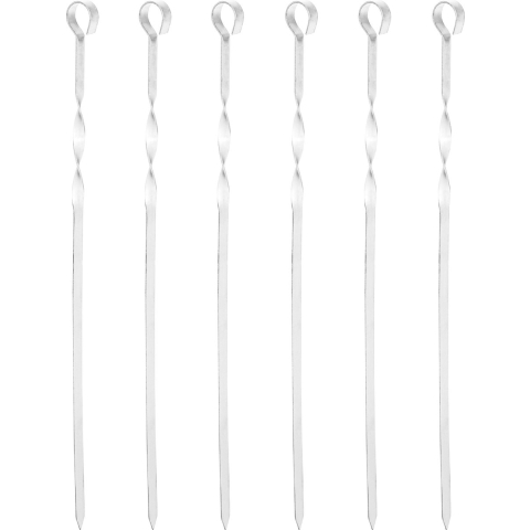 BBQ Spiezen - 24x stuks - 45 cm - metaal - vleespennen - barbecue -