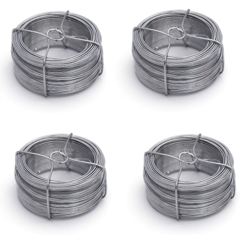 Rolletje ijzerdraad / binddraad - 4x - staal verzinkt - 1.8 mm x 50 meter -