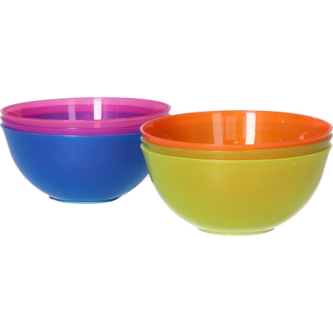 24x Gekleurde schaaltjes kunststof 13 cm voor kinderen -