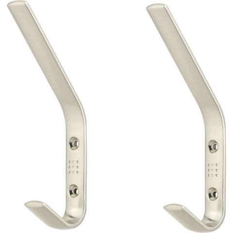 SIRO Kapstokhaak - 6x - zamac - zilverkleurig - jashaak - 6,3 x 15 cm -