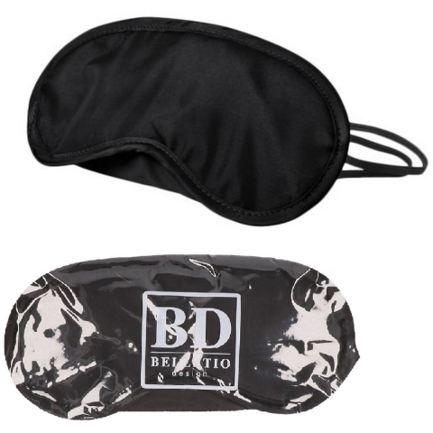 Bellatio Design Slaapmaskers - 50x - oogmaskers - microfiber - one size fits all - zwart - elastiek -