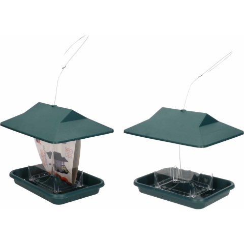 Pro Garden Vogelvoedersilo - 4x - hangend - voederhuisje - groen -