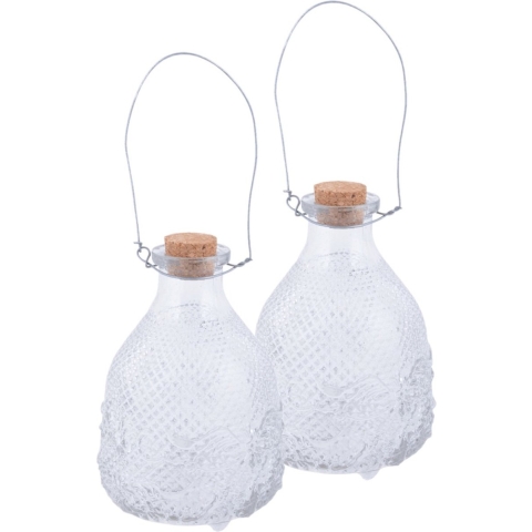 Set van 3x stuks wespenvangers/wespenvallen transparant glas 14 cm -