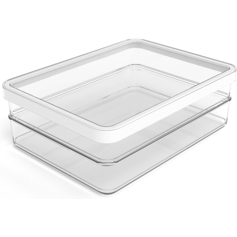 Rotho LOFT Vleeswarendoos 20x15x7 cm 2x0.85L Wit/Transparant