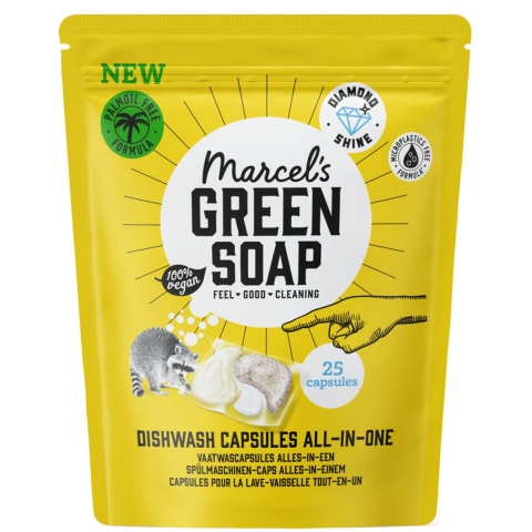 4x Marcel's Green Soap Vaatwascapsules Eco All-In-One 25 stuks