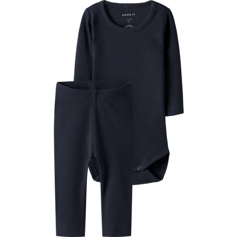 Name It Set - Romper l/s/Leggings - Noos - NbnKab - Dark Sapphir - Name It - 56 - Romper L/S