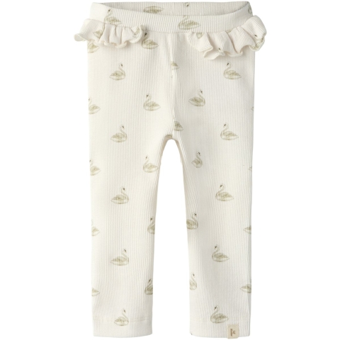 Lil' Atelier Leggings - Noos - Rib - NbfGavo - Pastel Perkament/ - Lil Atelier - 56 - Leggings